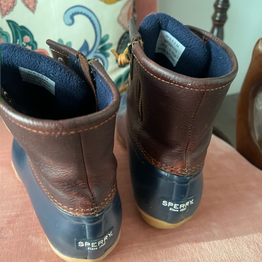 Sperry Brown Leather and Navy Duck Boot - Picture 6 of 12